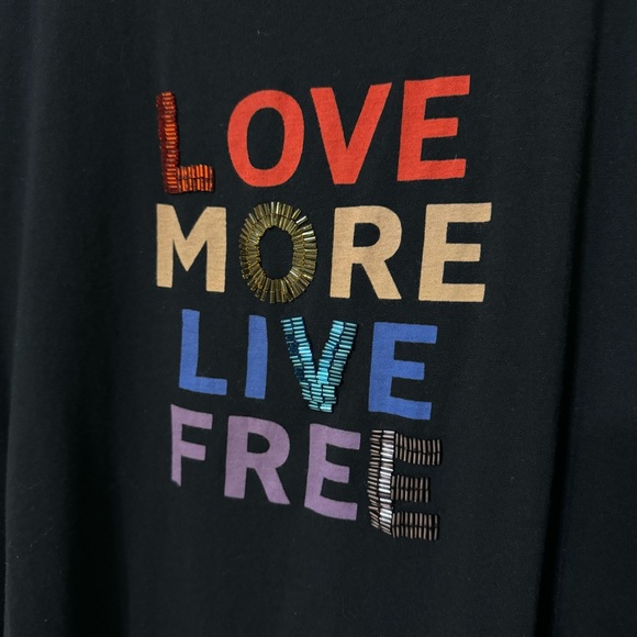 Torrid Beaded Love More Live Free T-Shirt—00 (M/L) - Picture 5 of 11